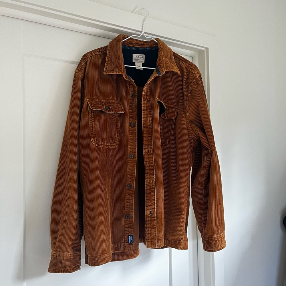 L.L. Bean Dark Orange Corduroy Shirt